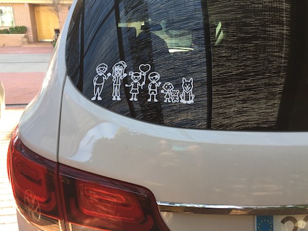 Family car decals look great on this brand new car